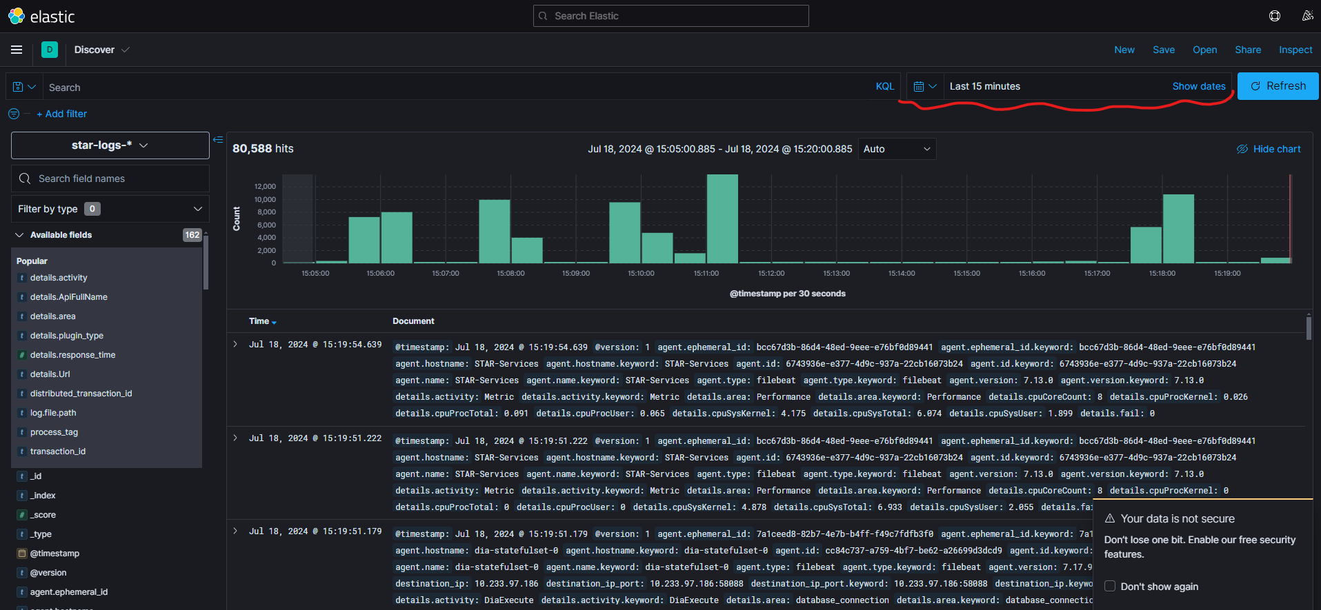 Kibana timestamp